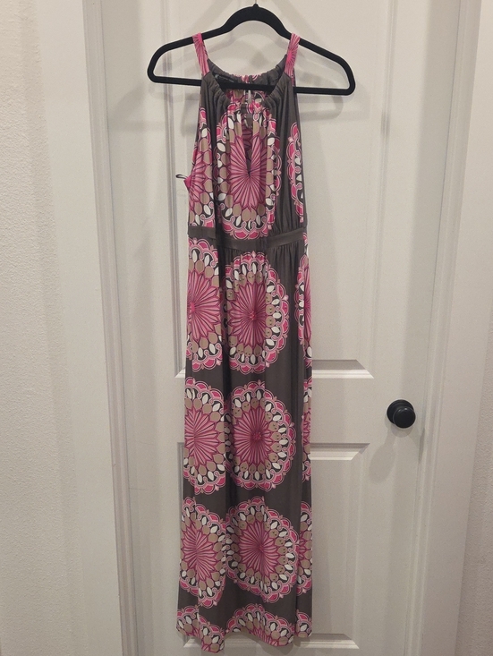 INC International Concepts Dresses & Skirts - INC International Concepts Gray Maxi Dress with Pink Medallion Print